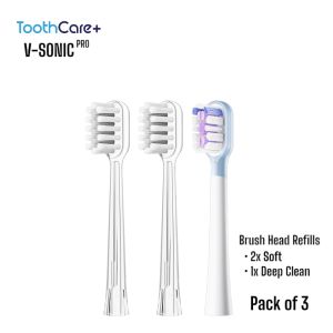 ToothCare+ V-Sonic Pro Electric Toothbrush Extreme Clean Series - Black White Pink