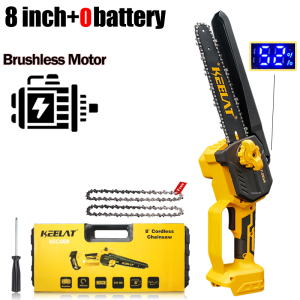 KEELAT KEC008 Mini Chainsaw 8 inch Cordless Chainsaw Pruning Cutter Wood Pruning shear Cutter Potong Pokok Gergaji Elektrik