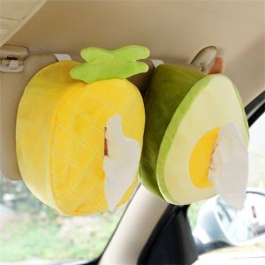 PENGQ Soft Plush Plush Fruits Car Seat Napkin Holder Car Styling Accessories Watermelon Car Tissue Box Car Paper Boxes Tissue Paper Holder Paper Napkin Case