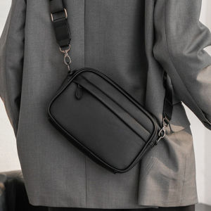Casual Solid Mens Crossbody Bag Messenger Bag Mens PU Leather Crossbody Shoulder Bags Male Handbag Bags Cross Body Bag New2026