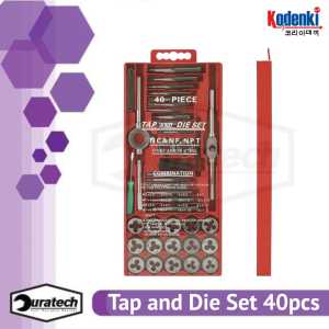 Kodenki 40 Pcs Alat Senai Tap Ulir Baut Senai Die Senei Dies Set Handtap - Tap And Die Hand Tap Die Set 40 Pcs Alat Reparasi Ulir Baut Mur Alat Pembuat Alur Drat Dalam Luar Handtap Set 40pcs Tap Die Set 40 PCS Alat Snai dan Tap Ulir Mur Baut Alat Senai