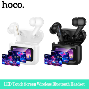 【Use Time: 7 Hours 】HOCO EQ14 TWS True Wireless Headset BT5.4 LED Intelligent Touch Screen Bluetooth Earphone Display Battery&Time With Mic Noise Reduction Earbuds Support 16 Languages For All Smartphone Universal