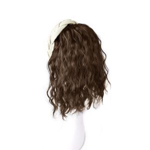 QEARJ Korean Style Synthetic Headband Wigs Hair Hoop Hairpieces Short Wavy Curly Bob Hair Fashion Natural Half Headband Wig Women