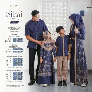 Baju Couple Pasangan Kekinian Lebaran 2025 Keluarga Warna Hitam Silmi Family