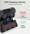 PS4 Controller Charging Dock Station, 4 in 1 PS VR Motion Move Controller Charger Station, Fast Playstation 4 Controller Charger with LED Indicator Compatible with PS4/Slim/PS4 Pro/PS VR Charging Dock. 