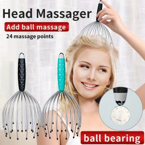 An Octopus Head Massager 360° Rolling Ball Massage on Both Ends Simulates Hand Kneading Sleep Aid Device Equipped with Soul Extraction Handle Portable Design Featuring Soul Extraction Function for Deep Relaxation Essential for Office and Home Use