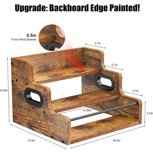 Wooden Storage Display Rack Wine Organizer Rack Stand Kitchen Spice Rack Coffee Syrup Rack Organizer Seasoning Rack Desktop Bar Drink Holder Jars and Bottles Holder Stand