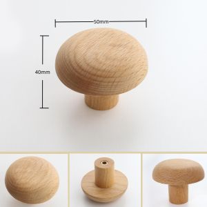 Nordic Kids Wooden Cabinet Handles Creative Cartoon Pebble Drawer Pulls Natural Wood Knobs for Childrens Room Wardrobe