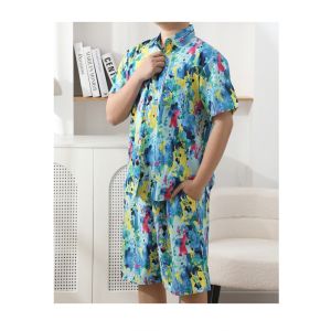 เสื้อผ้าฮาวาย ชุดเที่ยวทะเล 2ชิ้น เสื้อ+กางเกง ผู้หญิง/ผู้ชาย ชุดเล่นน้ำลายศิลปะ สีสันสวยงาม SE25009