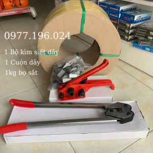 Kìm Siết Dây Đai Nhựa Kèm Dây và Bọ Sắt Kẹp Đai