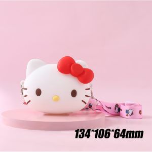 Kuromi Sanrio กระเป๋าเงินซิลิโคนการ์ตูนเฮลโลคิตตี้ถุงสะพายไหล่สตรีนักเรียนกระเป๋าสำหรับเด็กผู้หญิงของขวัญอบเชย