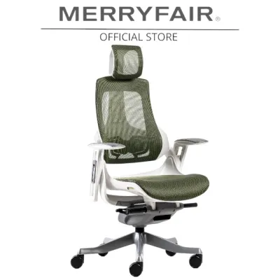 Merryfair WAU Network Mesh Ergonomic Chair for Back Pain – Adjustable Lumbar 3D Armrest Premium Office Chair Malaysia