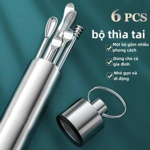 Bộ Lấy Ráy Tai Đa Năng 8 Món Chuyên Dụng Cho Salon - Bộ Ngoáy Ráy Tai 6 Món Thép Không Gỉ An Toàn Cho Cả Gia Đình