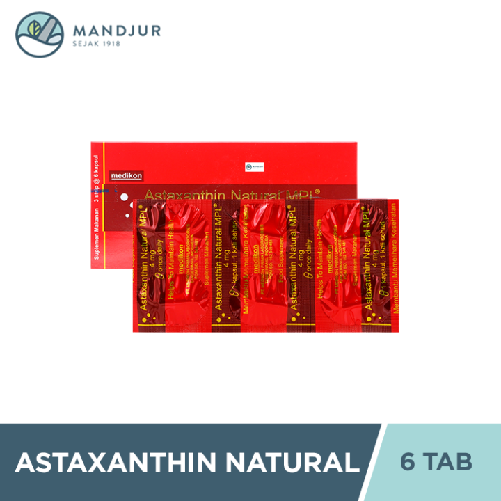 Astaxanthin Natural Mpl 4 mg 6 Kapsul - Suplemen Antioksidan
