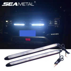 1 Cặp 12V Đèn Xe Hơi LED DRL Dải Ánh Sáng Xe Chạy Ban Ngày Vàng và trắng đèn chạy ban ngày
