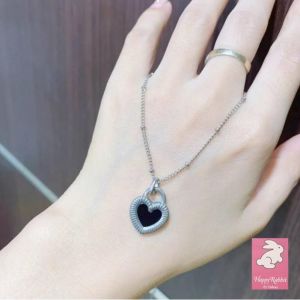 Kalung Wanita Giok Love Titanium Anti Karat dan Tahan Lama Premium Quality KS048