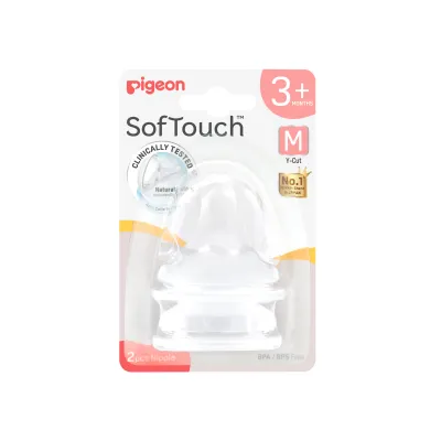 PIGEON SOFTOUCH NIPPLE 2PC M