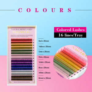 NAGARAKU Rainbow Colored Eyelashes 8 Colors Colorful Eyelash Extension Macaron Color High Quality