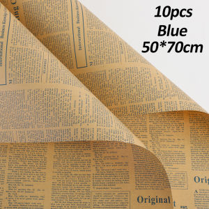 【10pcs】50*70cm Kraft Paper English Newspaper DIY Retro Gift Packing Wedding Bouquet Wrapping Paper