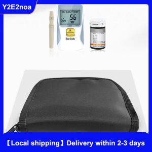 【Local shipping】 Portable Blood Glucose Meter Storage Bag Household Blood Pressure And Oxygen Meter Carrier Organizer Black Zipper Storage Bag