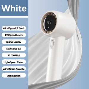 Xiaomi Mini Fan 6000mAh Rechargeable 199 Strong Wind Gear Wind Speed  Digital Display Turbo Fan Portable Handheld Fan  Mute Bladeless Fan