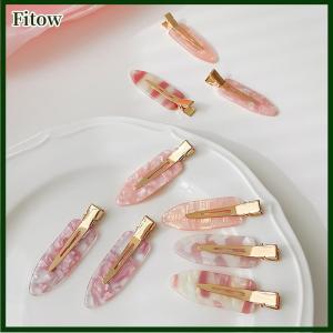 Fitow 2PCS Korean Style Hair Styling Tool Simple Pink Seamless Hair Clip For Women Sweet Fresh Bangs Clip Duckbill Clips Hairpins