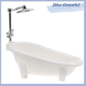 Ditur Dollhouse Miniatures Bathtub Furniture Bathroom Accessories Kids Pretend Toy
