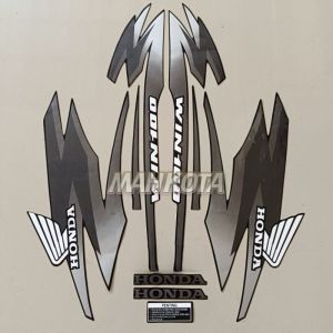 STRIPING STICKER LIS LES POLET honda win 100 1996 1997 hitam abu stiker Fullset list body standar variasi berkualitas terbaik