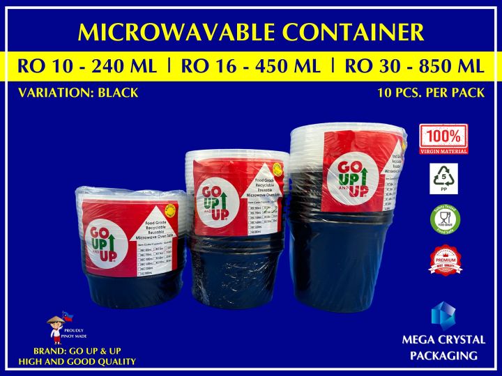 [ 10 Pcs ] Microwavable Container Round RO 10 - 240 ml / RO 16 - 450 ml ...
