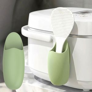 LONGB Multifunctional Kitchen Rice Spoon Holder Mini Silicone Toothbrush Holder Durable Rice Cooker Spatula Rack Home