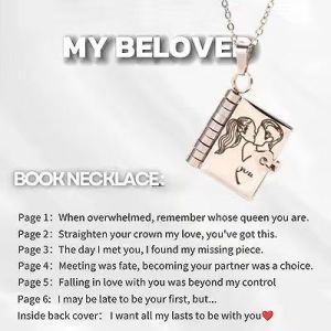 Titanium steel necklace for girls love letter necklace with openable book pendant new personalized and stylish collarbone chain