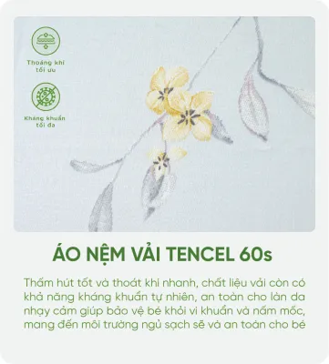 Nệm cao su thiên nhiên em bé Tatana Baby Care- Độ cao 2cm-Dành cho bé đi học hoặc sơ sinh-Màu ngẫu nhiên