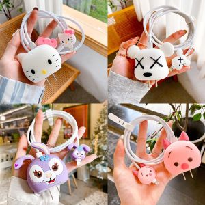 Bộ Bảo Vệ Sạc Nhanh Dòng Phim Hoạt Hình Cho iPhone 18W 20W iPhone 13 12 11 Pro Max Vỏ Bảo Vệ Đầu Sạc Cáp Sạc Nhanh Phụ Kiện Cáp Bọc Bảo Vệ Cáp Dữ Liệu [Lựa Chọn]