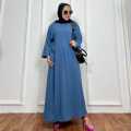 Daster Gamis Crinkle Polos Kekinian Lengan Tangan 3/4 Panjang Semata Kaki Busui Jumbo LD 120. 