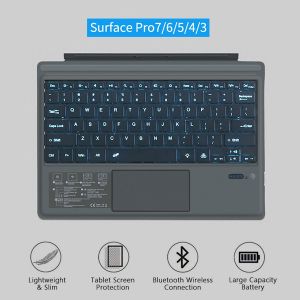 Microsoft Surface Pro 7+/7/6/5/4/3 Wireless Bluetooth Keyboard Type Cover (With Backlight)