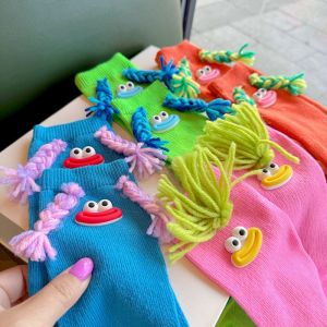 Funny Expression Womens Socks Spring Summer School Students Wearing Cute Cartoon Big Eyes Socks Friends Birthday Gifts