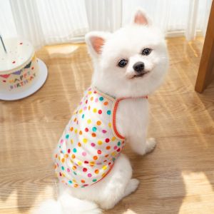 DEQIX Polyester Fiber Pet Harness Sun Protection Strawberry Pattern Dog Tshirts Gift Breathable Cat Vest Pet Supplies
