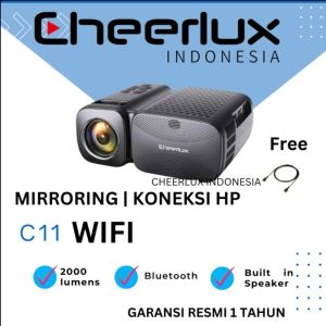 Proyektor Cheerlux C11 Wifi Android 2000 Lumens | Mini Projector Cheerlux C11
