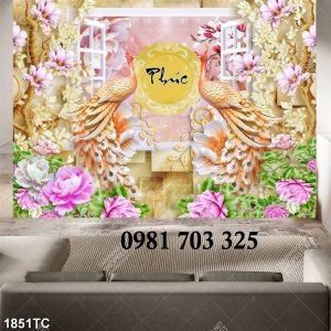 Tranh gạch cao cấp mẫu đơn