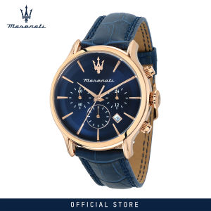 【2 Years Warranty】 Maserati Epoca 42mm Blue Sunray Dial Chronograph Mens Quartz นาฬิกาข้อมือ R8871618013