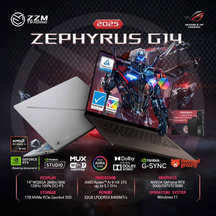 ASUS ROG Zephyrus G14 2025 Ryzen AI 9 14" WQ+ OLED 32GB/1TB RTX5070ti