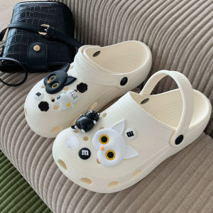 Xishop ที่สุดในรุ่น  รองเท้าแตะแบบสวมผู้หญิง พื้นนิ่ม ทรงสวย ใส่สบาย มาพร้อมเซ็ทตัวการ์ตูนติดลายน้องแมว ติดแล้วเข้ากันฉ่ำมาก ราคาดี สั่งด่วน