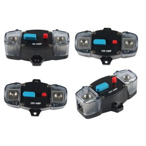 Inline Fuses Holder 60A/100A/200A/250A Circuit Breaker Manual Reset for Automotive Marine Motorhomes Truck Applications