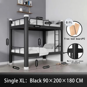 Bunk Bed with Stairs Adults Bed Student Dormitory Metal Bunk Bed Heavy Duty Bunk bed for student dormitories and hotels