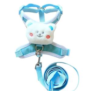 Adjustable Size Cats Chest Back Tractions Rope Set Walking Cats Harness with Bear Decals Pet Harness for Cats Product