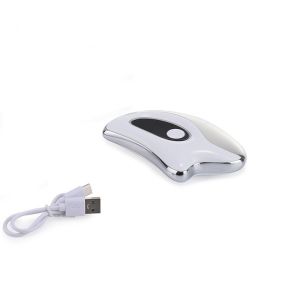 DIMEL Heated Vibration Electric Gua Sha Massager Double Chin Lift Tighten Facial Lift Gua Sha Board Face Lifting Device Red And Blue Light Face Massager Face Skin Lifting