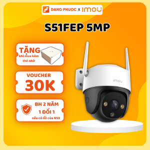 Camera IMOU ngoài trời S51FEP 5MP Camera xoay 360 độ- Chống Nước- Đàm thoại 2 chiều-Có Màu ban đêm