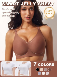 Large Breasts Invisible Bra Jelly Stripes Nonmarking Breathable Support Gathering Underwear/Big boobs invisible bra Jelly strip support gathered nonmarking breathable underwear