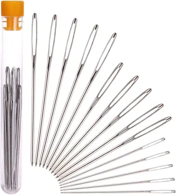 Large Eye Blunt Needles 15pcs Yarn Knitting Needles Sewing Big Eye Darning Needles Wool