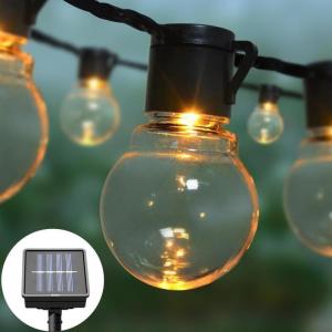 Solar Fairy String Light Christmas Garland Waterproof Bulb Plug Lamp Outdoor for Holiday Party Garden Patio Street Wedding